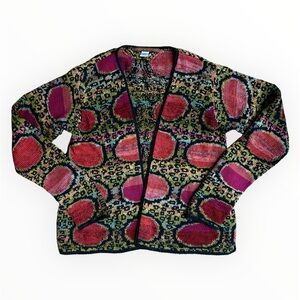 Peruvian Connection Open Cardigan Pima Cotton Women’s XS Circles Artisan Boho